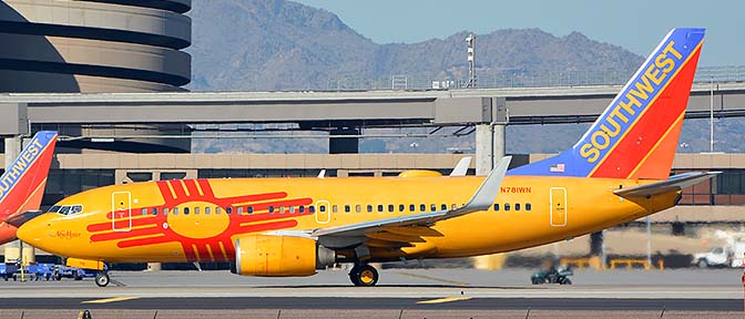 Southwest Boeing 737-7H4 N781WN New Mexico One, Phoenix Sky Harbor, January 17, 2016